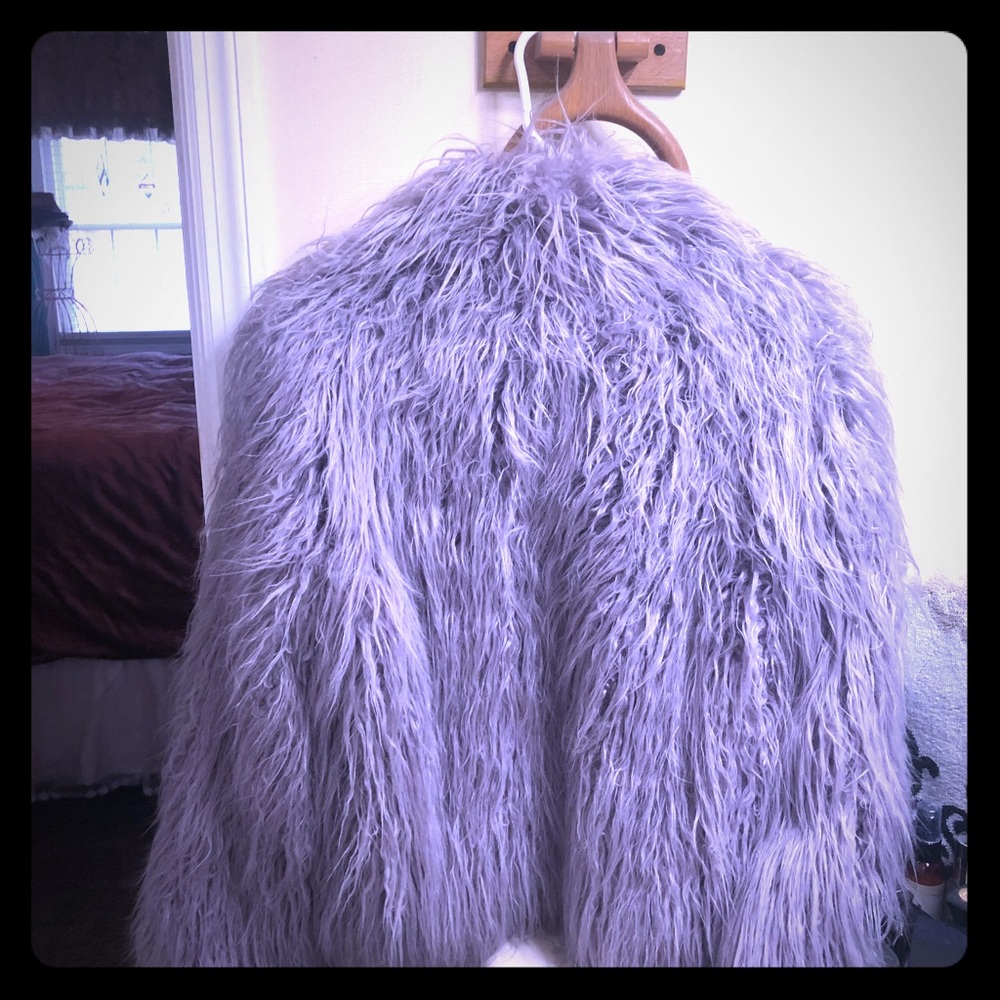 Small faux fur party coat. Lavender